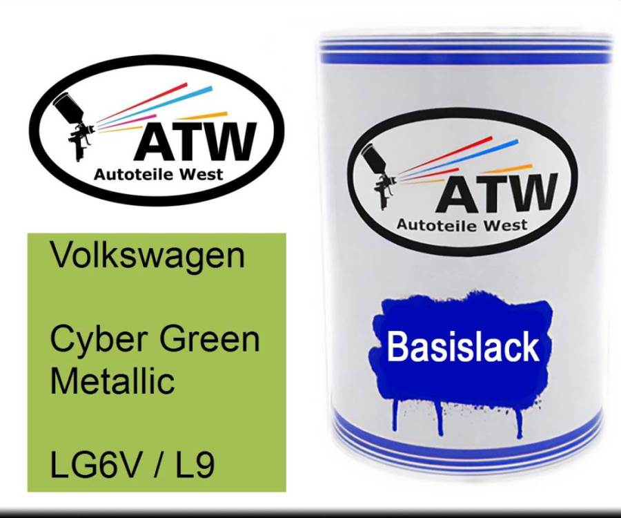 Volkswagen, Cyber Green Metallic, LG6V / L9: 500ml Lackdose, von ATW Autoteile West.